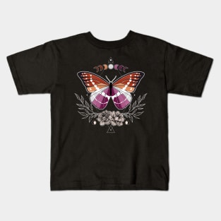 Lesbian Butterfly LGBT Gay Pride Flag Kids T-Shirt